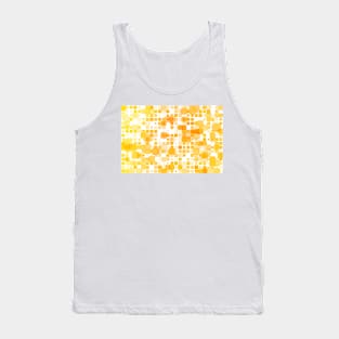 Yellow shades square mosaic over white background Tank Top